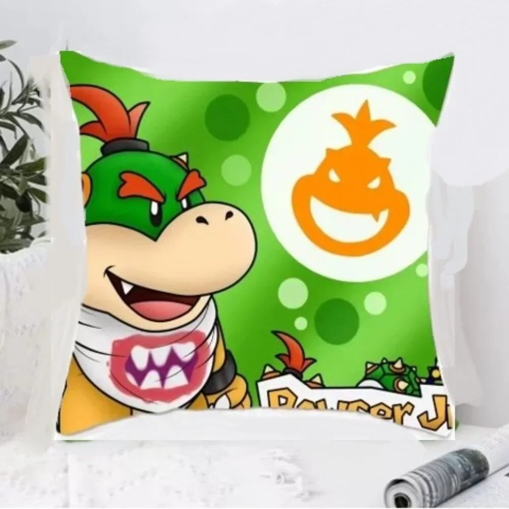 Bowser Jr Super Mario Decorative Throw Pillow 18x18 Removable Cover